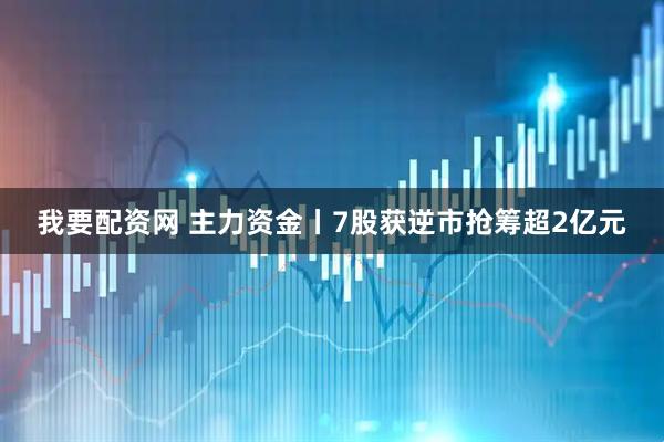 我要配资网 主力资金丨7股获逆市抢筹超2亿元