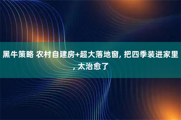 黑牛策略 农村自建房+超大落地窗, 把四季装进家里, 太治愈了